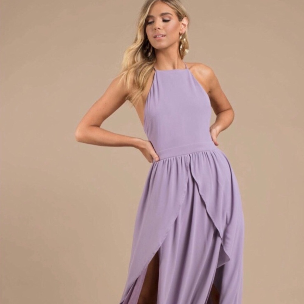 Tobi Purple Halter Maxi Dress
